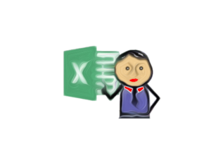 handgemalter Junge neben Excel-Icon