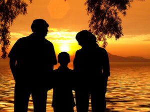 Familie am Strand